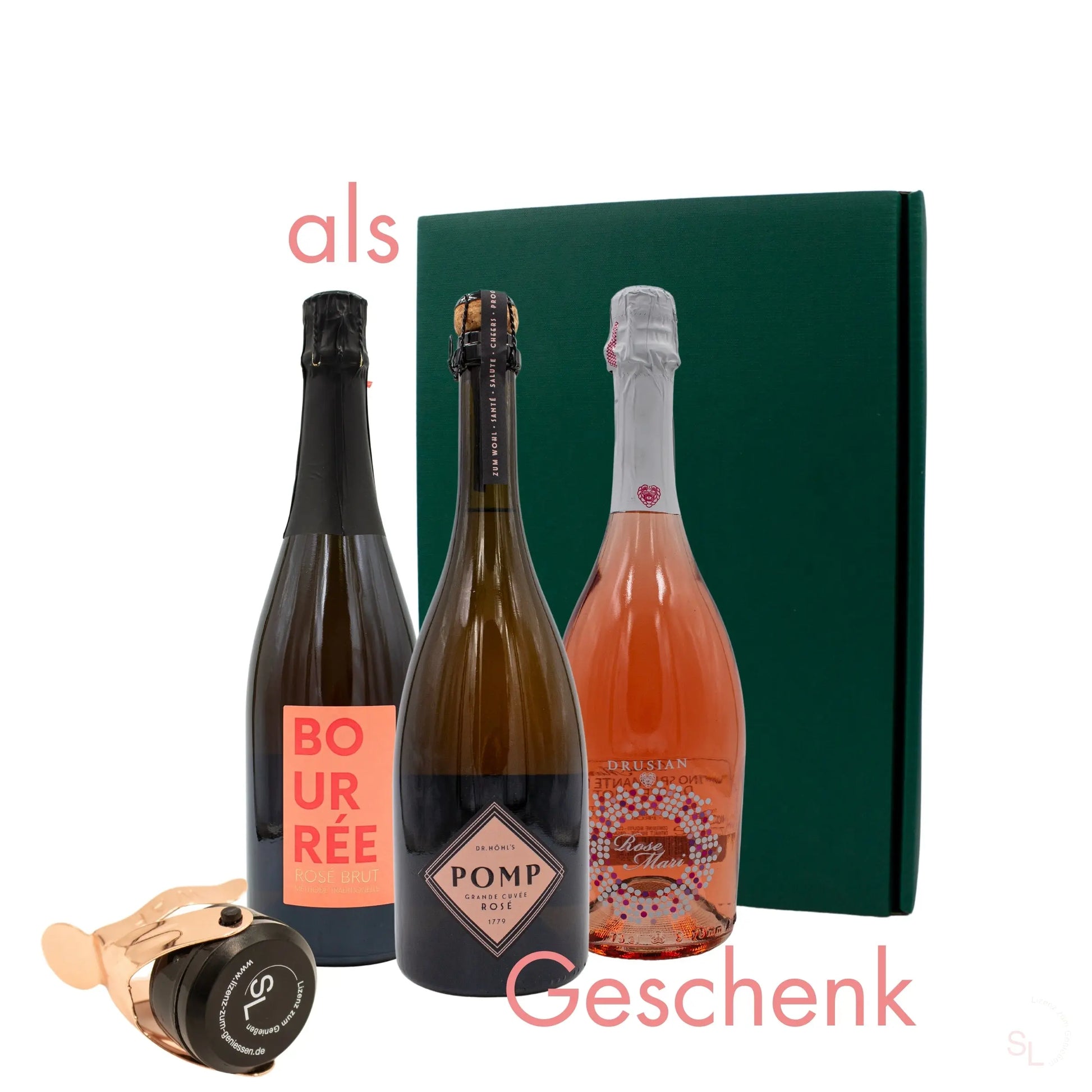 3er Rosé Sekt / Rosé Schaumwein Set Lizenz zum Genießen