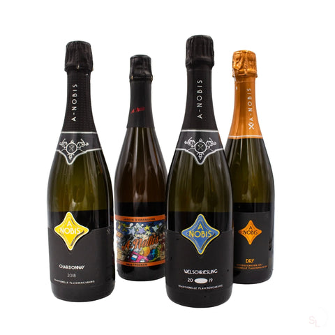 4 Flaschen von A-NOBIS Sektkellerei aus Österreich, Probierpaket Sektkellerei A-NOBIS