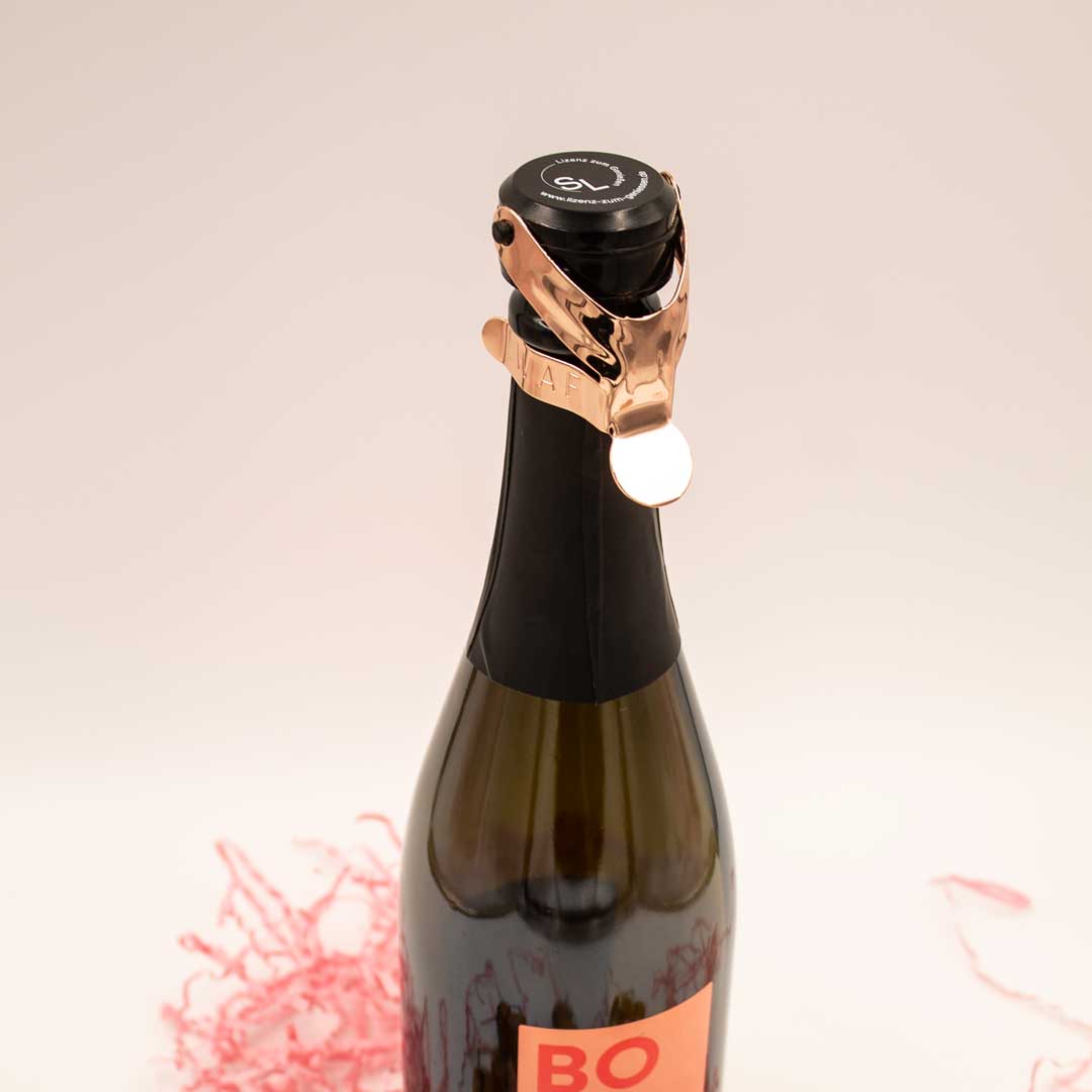 Champagner - / Sektflaschenverschluss in roségold Lizenz zum Genießen