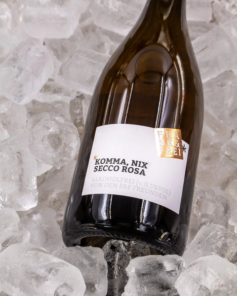 Frank&Frei Komma Nix, Secco Rosa. alkoholfrei Weingut Stich