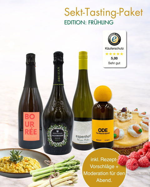 Sekt-Tasting Paket - Die prickelnde Genussreise | Edition: Frühling - mit Risotto Mischung von Madame Mortier