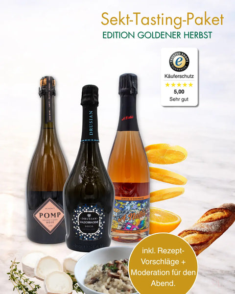 Sekt-Tasting für Zuhause - Die prickelnde Genussreise | Edition: Goldener Herbst Sekterlebnis