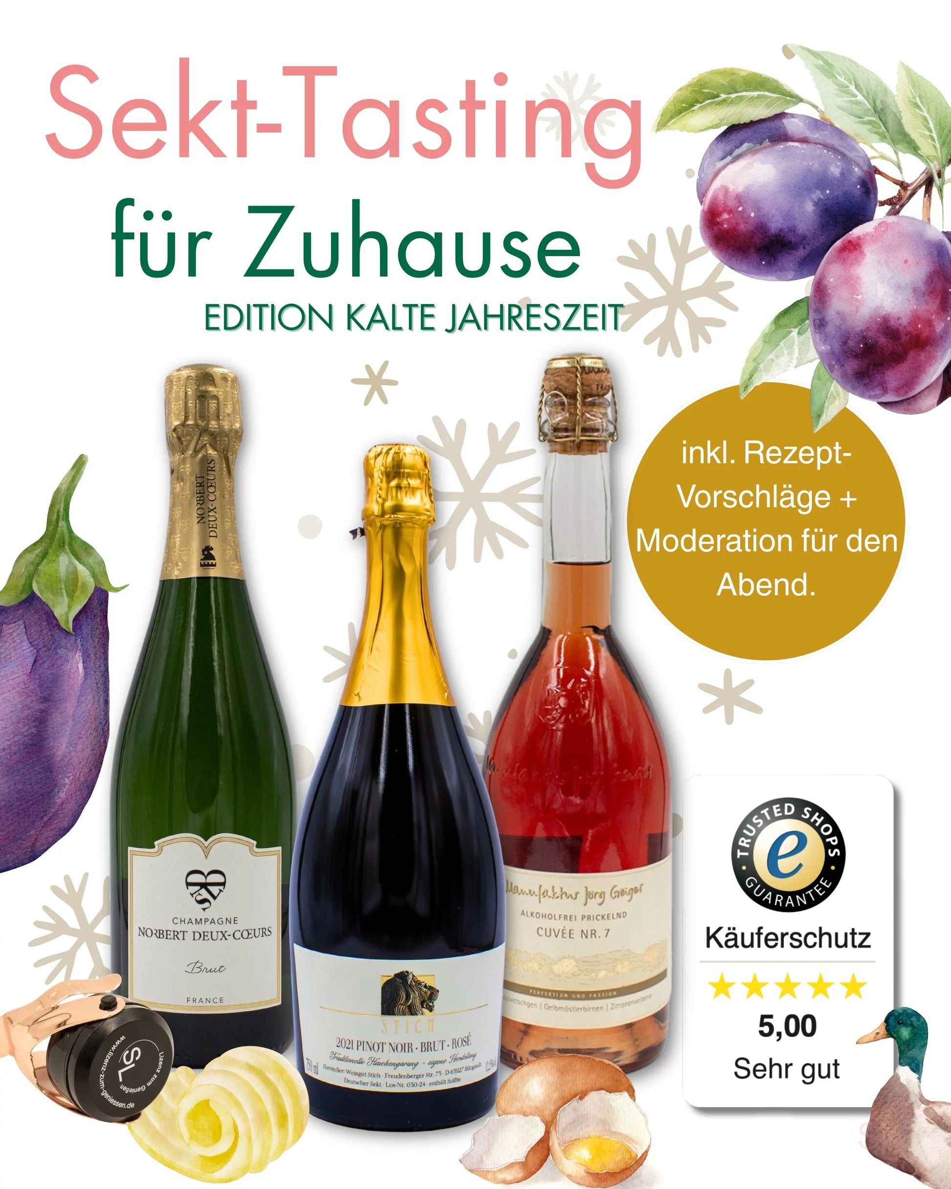 Sekt-Tasting für Zuhause - Die prickelnde Genussreise | Edition: Kalte Jahreszeit Sekterlebnis