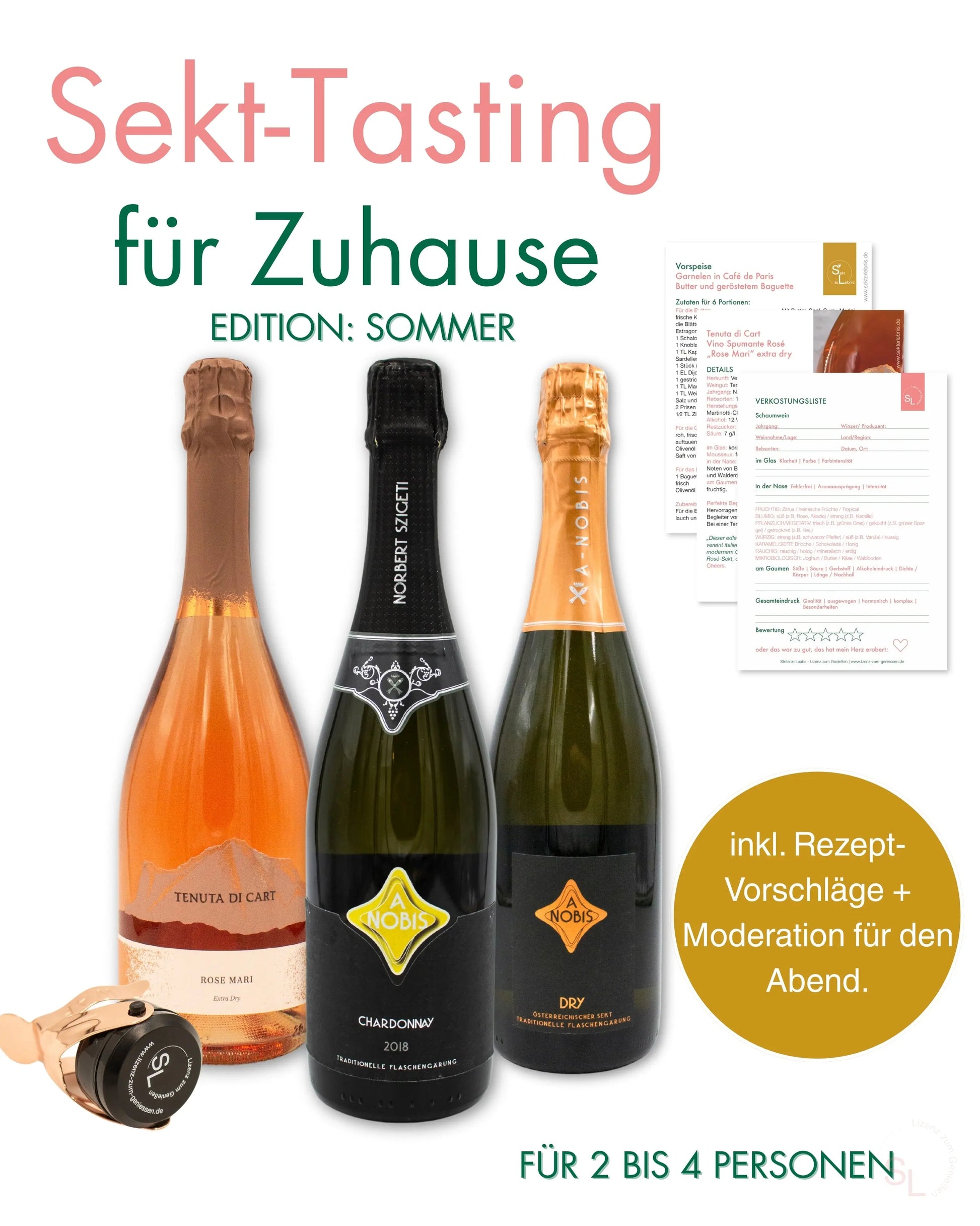 Sekt-Tasting für Zuhause - Die prickelnde Genussreise | Edition: Sommer Sekterlebnis