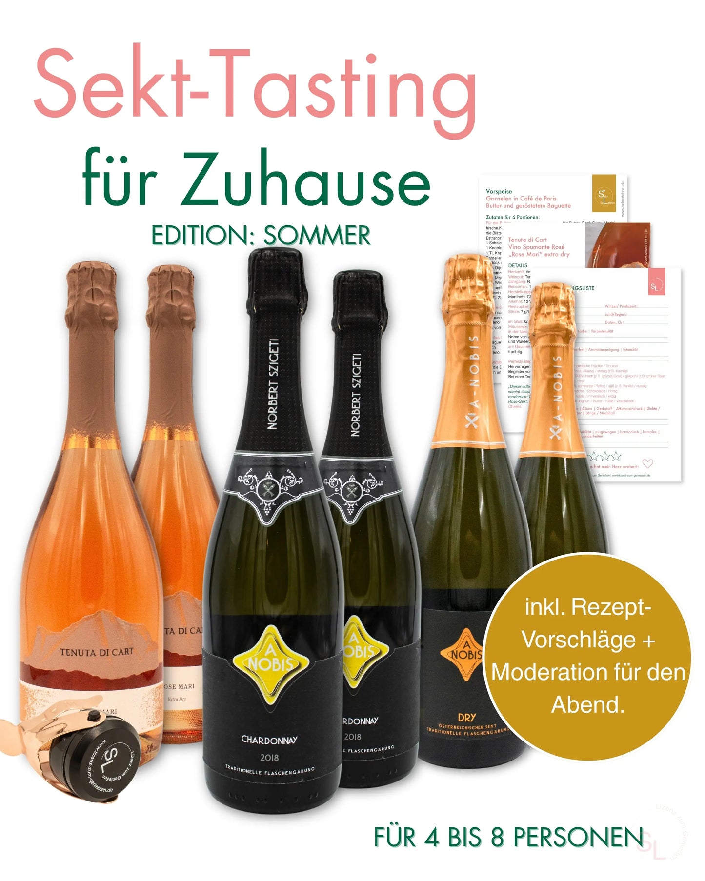 Sekt-Tasting für Zuhause - Die prickelnde Genussreise | Edition: Sommer Sekterlebnis