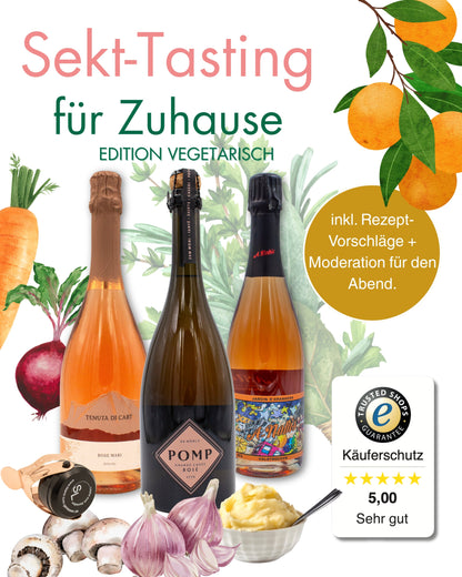 Sekt-Tasting für Zuhause - Die prickelnde Genussreise | Edition: Vegetarisch