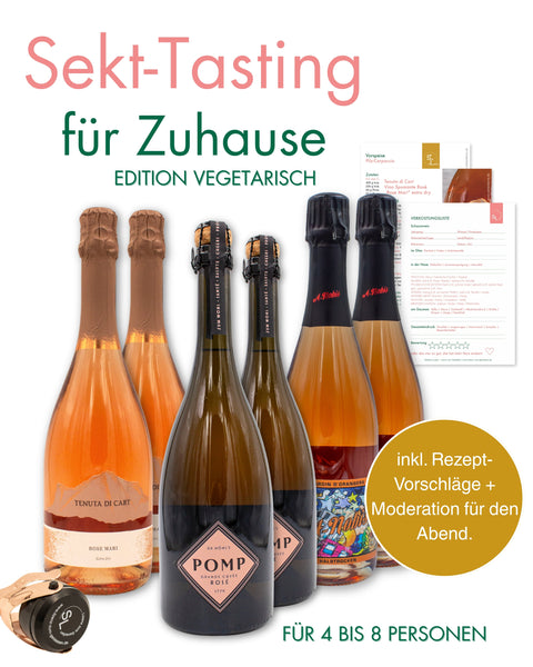 Sekt-Tasting für Zuhause - Die prickelnde Genussreise | Edition: Vegetarisch