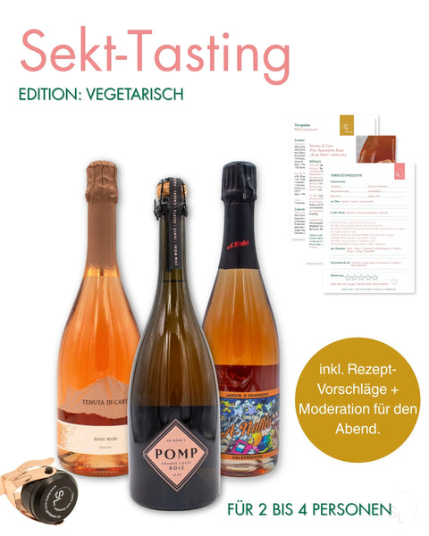 Sekt-Tasting für Zuhause - Die prickelnde Genussreise | Edition: Vegetarisch Sekterlebnis