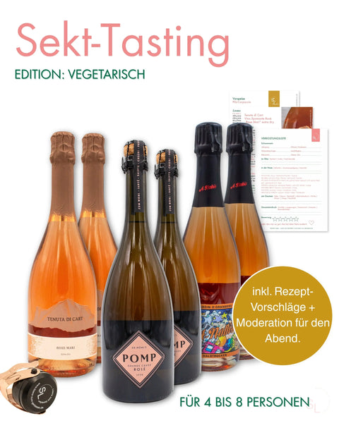 Sekt-Tasting für Zuhause - Die prickelnde Genussreise | Edition: Vegetarisch Sekterlebnis