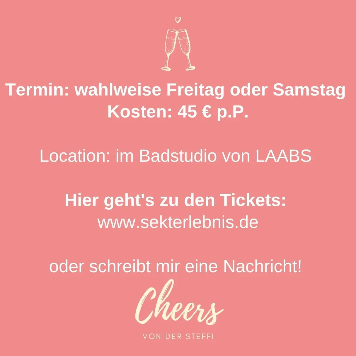 Sektverkostung Sekt & Mode in Potsdam ab 6 Personen Lizenz zum Genießen
