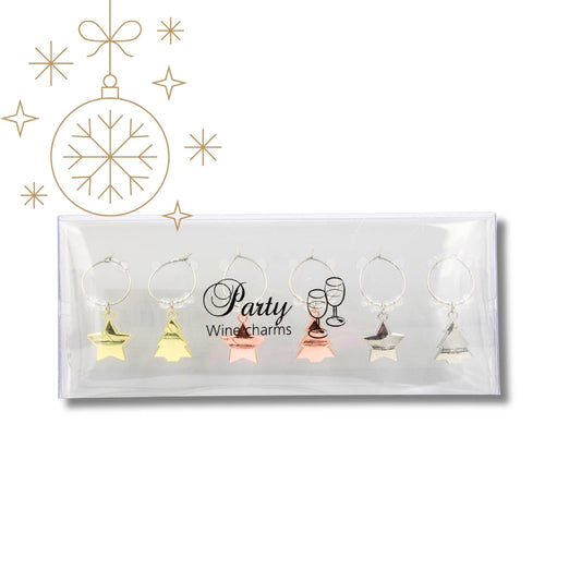 Weinglas Anhänger mit Weihnachtsmotiven, Metall