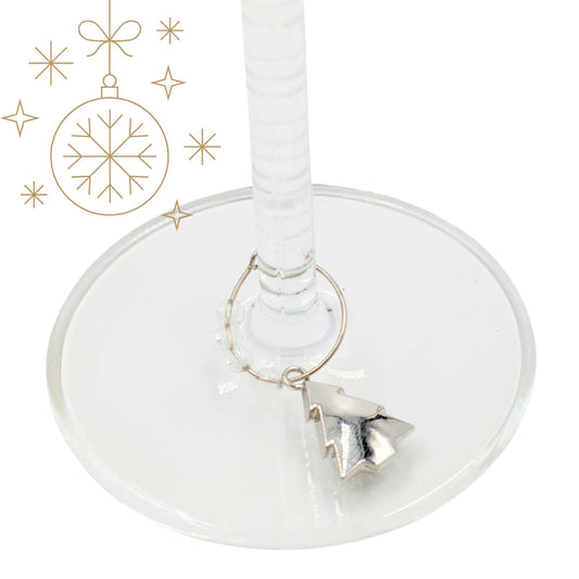 Weinglas Anhänger mit Weihnachtsmotiven, Metall